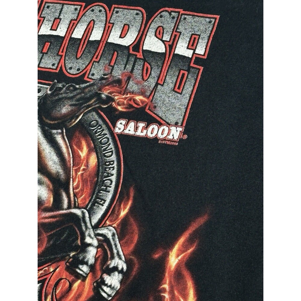 Vintage Iron Horse Saloon Bike Week 2008 Skull Flame Long Sleeve T-Shirt Men’s L - Picture 9 of 11